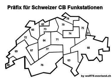 Präfix Karte Schweiz